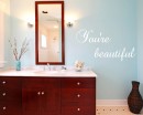 Quotes - You're Beautiful Motivational Quote Wall Stickers Vinyl Lettering